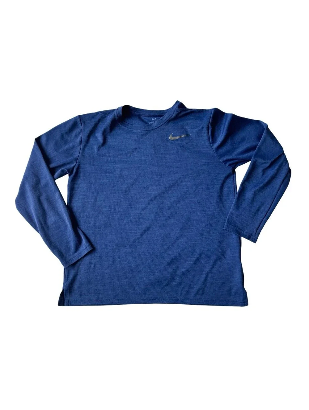 Nike Dri-FIT Men’s Long Sleeve Athletic Training Shirt Blue Medium Running Gym